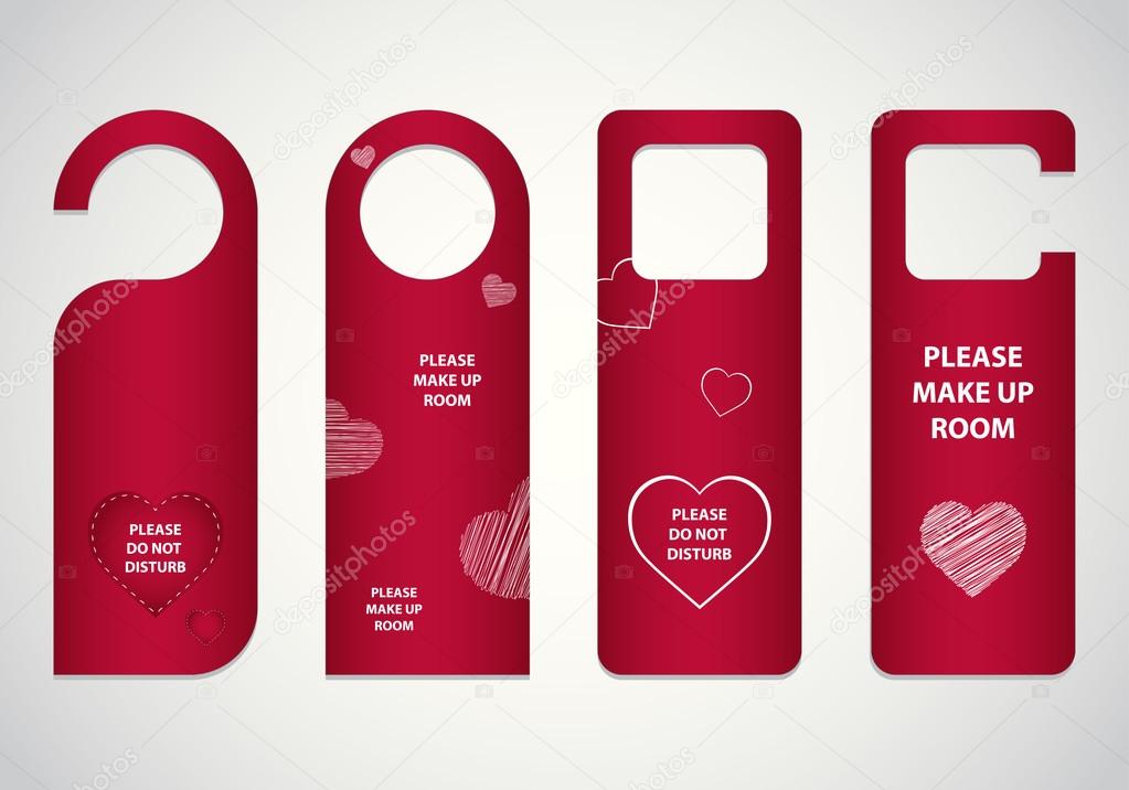 door tags with Valentine's day design