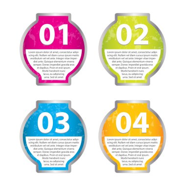 dört vektör grunge çıkartmaları için çeşitli seçenekleri ayarla