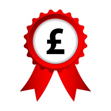 kurdela ve pound işareti olan kırmızı etiket