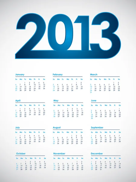 2013 Calendario, vector eps10 ilustración — Archivo Imágenes Vectoriales