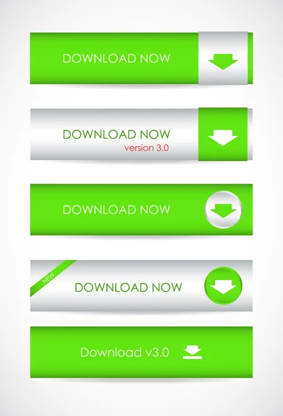 Özel yeşil Web download düğmeleri — Stok Vektör