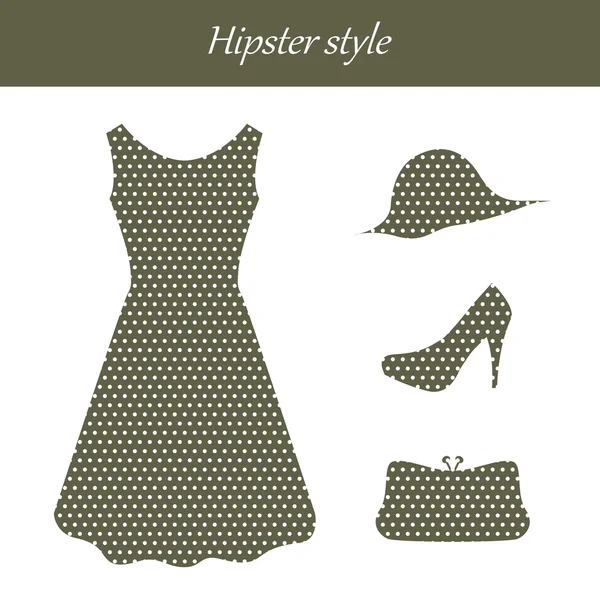 Female fashion with special hipster design — Stock Vector