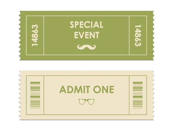 Vector paper ticket with hipster elements — Stock Vector