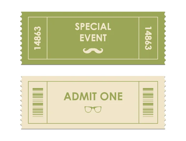 Ticket de papel vetorial com elementos hipster —  Vetores de Stock