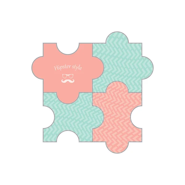 Speciale sfondo puzzle hipster con elementi hipster — Vettoriale Stock