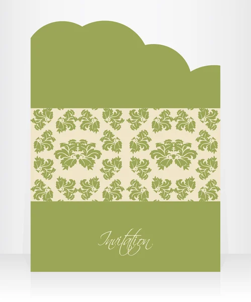 विंटेज निमंत्रण, विशेष फूल डिजाइन के साथ वर्षगांठ कार्ड — स्टॉक वेक्टर