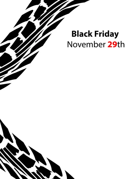 Special black friday banner with tire design — Stock Vector