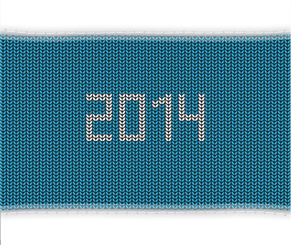 Fond tricoté bleu spécial 2014 — Image vectorielle