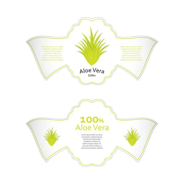 Aloe vera etiketleri ile özel tasarım — Stok Vektör