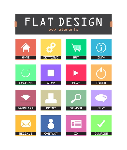 Icone speciali flat ui per applicazioni web e mobili — Vettoriale Stock