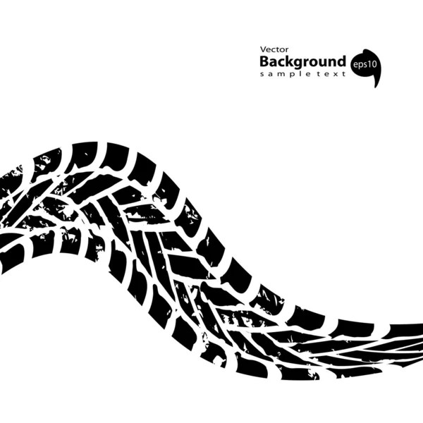 Pneu Grunge noir sur fond blanc — Image vectorielle