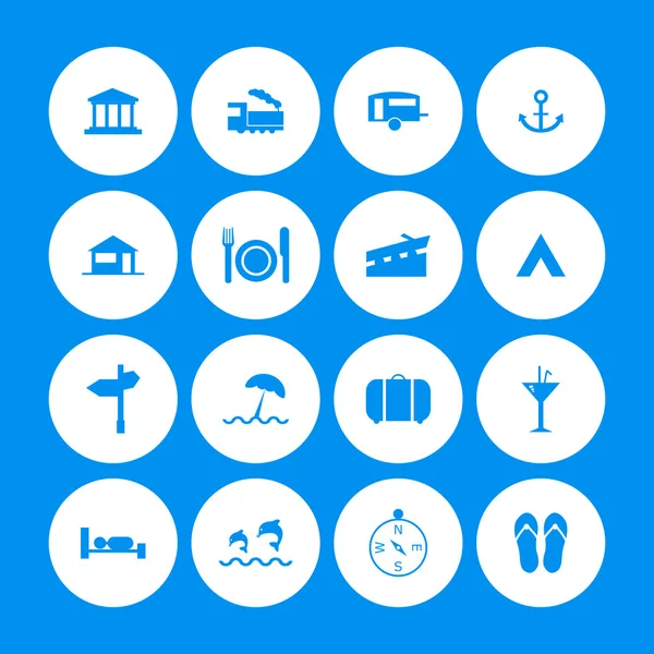 Varie icone di viaggio con design speciale — Vettoriale Stock
