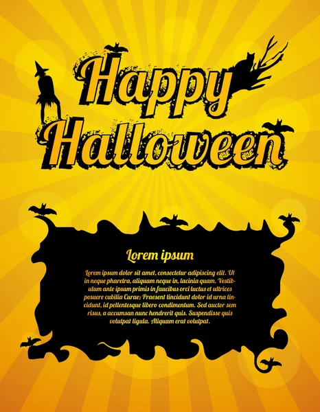 Šťastný Halloween přáníčko — Stockový vektor