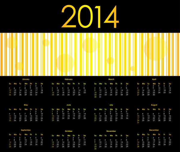 2014 için vektörel takvim — Stok Vektör