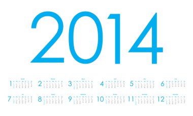 2014 takvim, vektör eps10 çizim