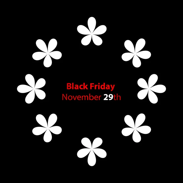 Trendy black friday banner with special flower design — Stock Vector