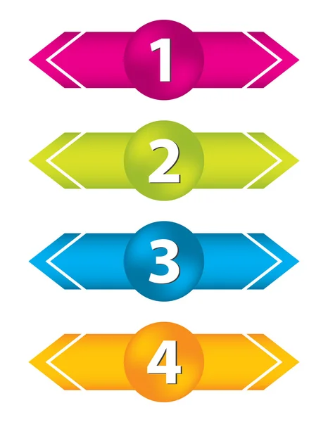 özel ok çıkartmaları ile numaralandırılmış düğmeleri ayarlamak