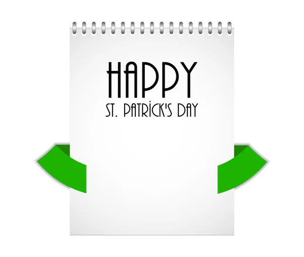 Happy St. Patrick's day flyer with green ribbon — Stock Vector