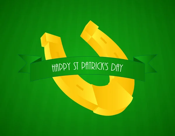 Special green St.Patrick's day background with a yellow shod — Stock Vector