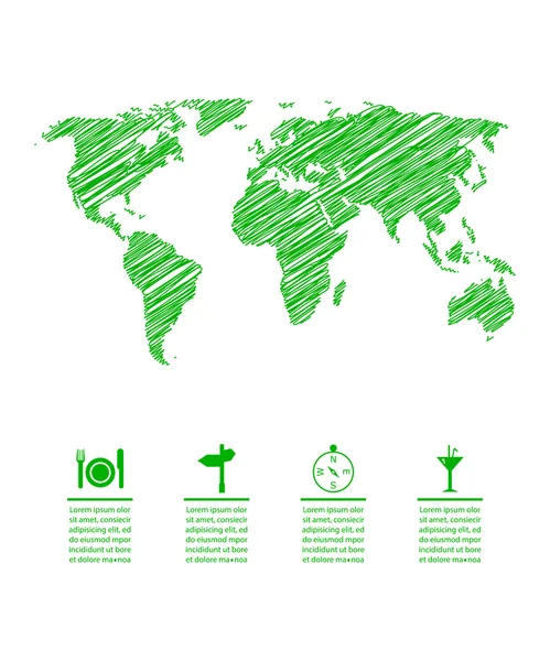 Mapa zielony eco specjalne szkic projektu — Wektor stockowy