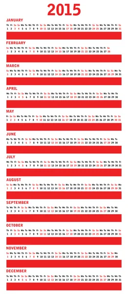 Специальный красный календарь на 2015 год — стоковый вектор