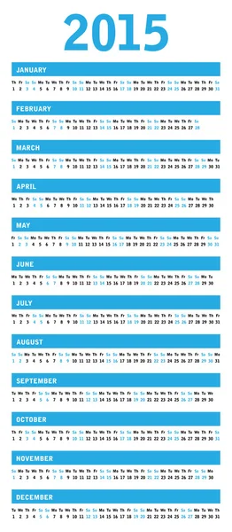 Blauer Sonderkalender für 2015 — Stockvektor