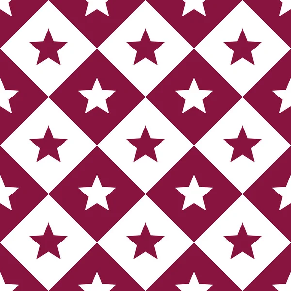 Çapraz yıldızlar ve kareler pürüzsüz desen. Amerikan vatanseverliği. Bağımsızlık Günü geometrik baskıları. Gerçek Amerikan bayrağı renkleri seçim davetiyeleri için mükemmel. Tatil basit duvar kağıdı.