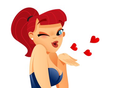 Blowing a kiss clipart