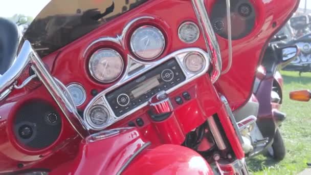 Cassic Motorcycle Tachometer Front Detail — Stock Video