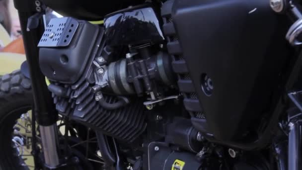 Tutup Dari Detail Desain Mesin Motor — Stok Video