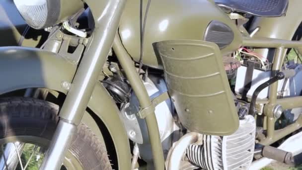 Primo Piano Dei Dettagli Progettazione Del Motore Del Motociclo — Video Stock