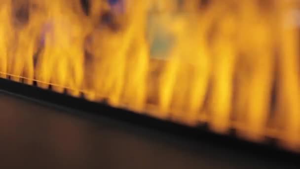 Kominek Elektryczny Sztuczny Ogień Pomarańczowy Płomień Wnętrza — Wideo stockowe