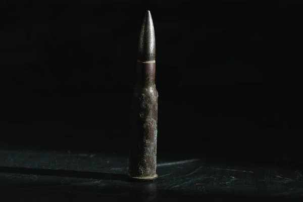 Cartridge Dark Background Close Concept Modern Armaments War Ukraine — Foto de Stock