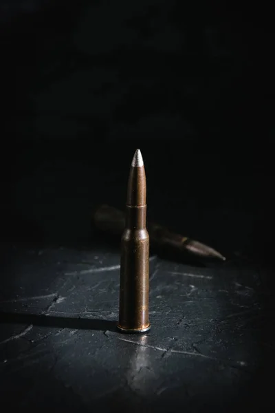 Cartridge Dark Background Concept Modern Armaments Wars — Zdjęcie stockowe