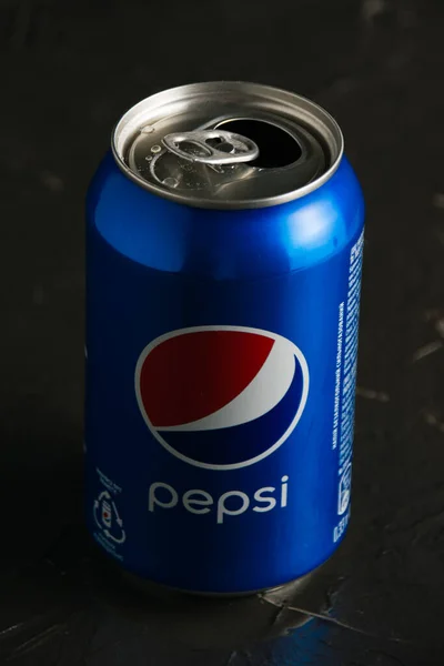 Ukraine Chernihiv June 2022 Open Jar Cold Drink Pepsi Gray — Stock Photo, Image