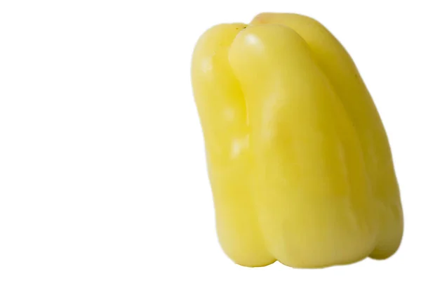 Gelbe Saftige Süße Paprika Isoliert Auf Weißem Hintergrund Mit Kopierraum — Stockfoto