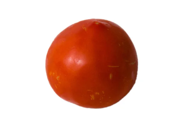 Isolado Tomate Vermelho Maduro Fundo Branco Com Espaço Cópia — Fotografia de Stock