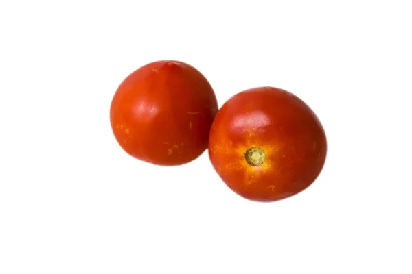 Saftige Tomaten Isolieren Sich Auf Weißem Hintergrund Mit Kopierraum — Stockfoto