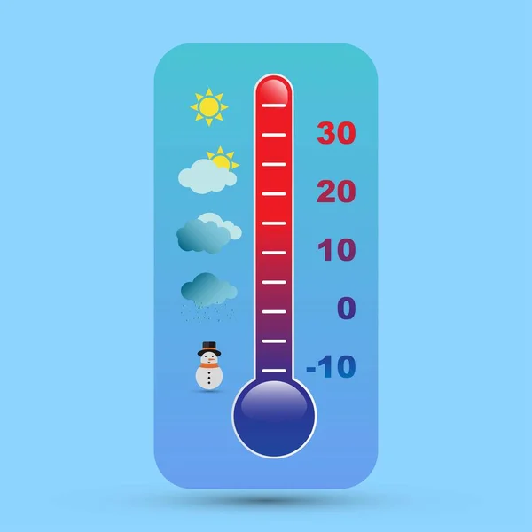 Hava Sembollü Açık Hava Termometresi Kavramsal Vektör — Stok Vektör