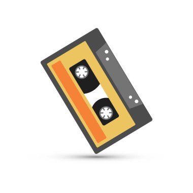 Beyaz arkaplandaki Retro ses kaseti