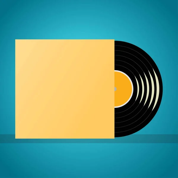 Vinylový Záznam Žlutém Obalu — Stockový vektor