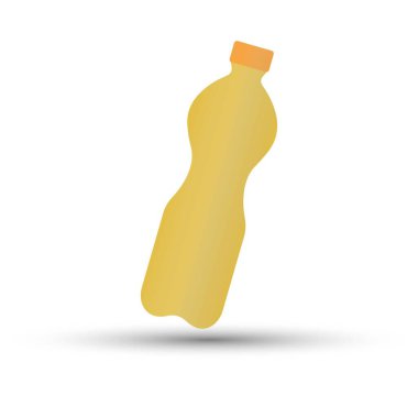 Beyaz zemin üzerinde plastik şişe vektörü, konsept