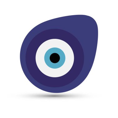 Beyaz arkaplanda nazar boncuğu, kavramsal vektör