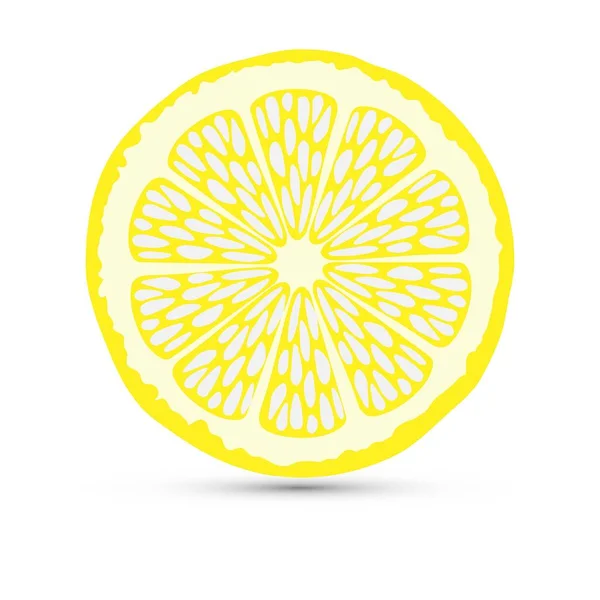 Zitronenscheibenvektor Auf Weißem Hintergrund Konzeptioneller Vektor — Stockvektor