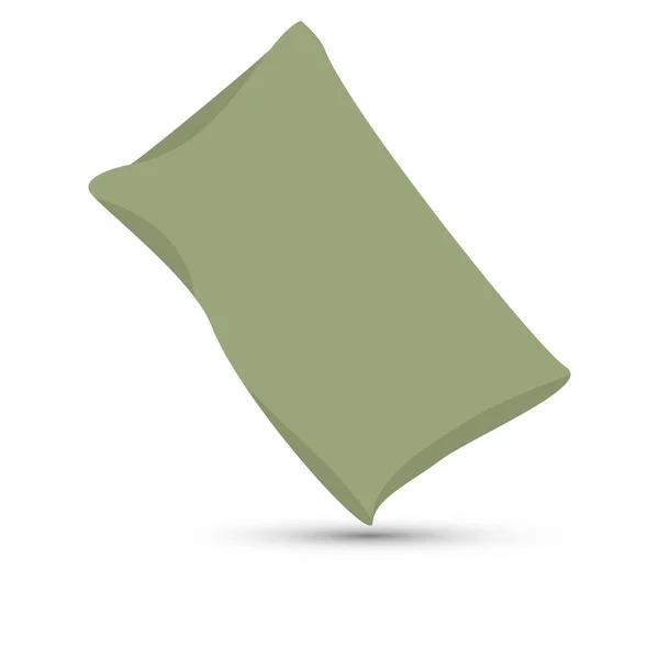 Πράσινο Μαξιλάρι Μαξιλάρι Διάνυσμα Λευκό Φόντο — Διανυσματικό Αρχείο