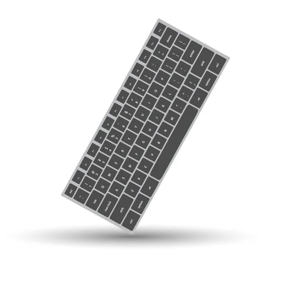 Computertastatur Schwarzer Farbe Vektor Auf Weißem Hintergrund — Stockvektor
