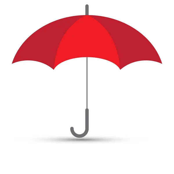 Červený Otevřený Deštník Vectro Bílém Pozadí — Stockový vektor