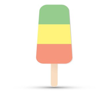 Beyaz arka planda çubukta dondurma.