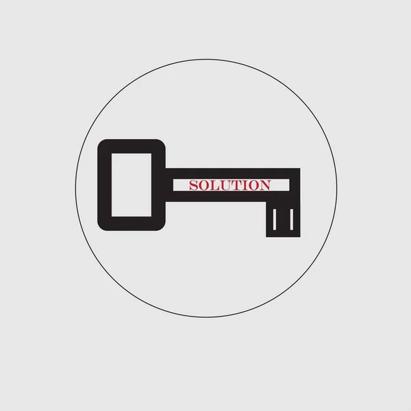 Logo Chiave Con Soluzione Parola Vettore Sfondo Bianco — Vettoriale Stock