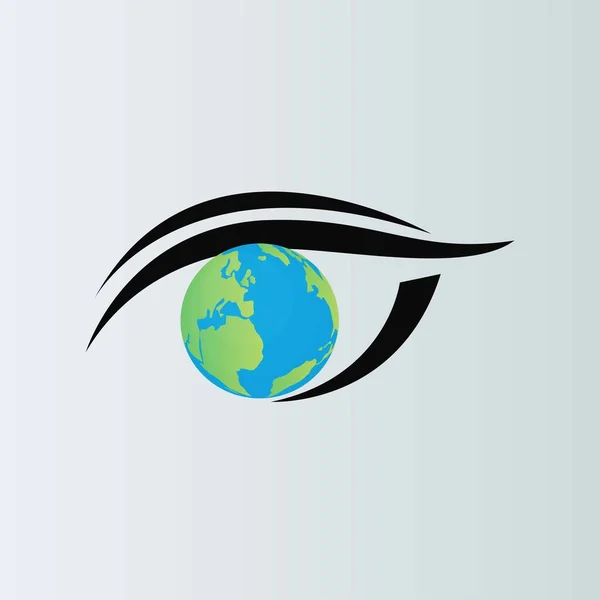 Глаз Земным Шаром Концептуальный Вектор — стоковый вектор